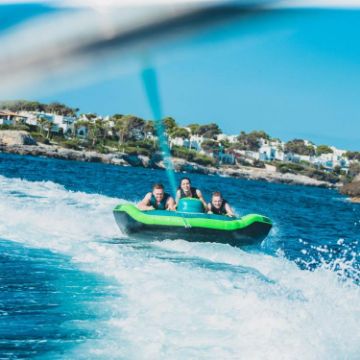 Detailed Close-Up Of The Heavy-Duty Marine Grade Materials And Construction Of The Jobe Sports Rodeo 2 Towable Tube Towable Inflatable