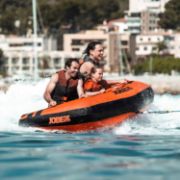 Detailed Close-Up Of The Heavy-Duty Marine Grade Materials And Construction Of The Jobe Sports Tribal 3 Towable Tube Towable Inflatable