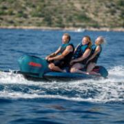Detailed Close-Up Of The Heavy-Duty Marine Grade Materials And Construction Of The Jobe Sports Chaser 3 Towable Tube Towable Inflatable