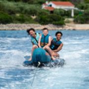 Close-Up Of The Premium Yacht Grade Features Of The Jobe Sports Chaser 3 Towable Tube Towable Inflatable