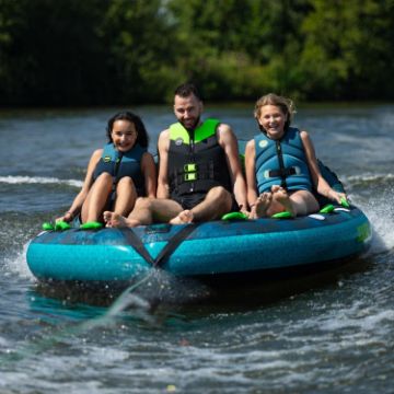 Close-Up Of The Premium Yacht Grade Features Of The Jobe Sports Compound 3 Towable Tube Towable Inflatable