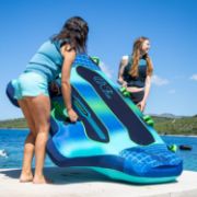 Crew Demonstrating The Compact Footprint And Easy Storage Of The Jobe Sports Airstream 3 Towable Tube Towable Inflatable