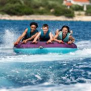 Detailed Close-Up Of The Heavy-Duty Marine Grade Materials And Construction Of The Jobe Sports Droplet 3 Towable Tube Towable Inflatable