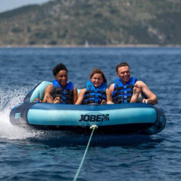 Detailed Close-Up Of The Heavy-Duty Marine Grade Materials And Construction Of The Jobe Sports Proton 3 Towable Tube Towable Inflatable