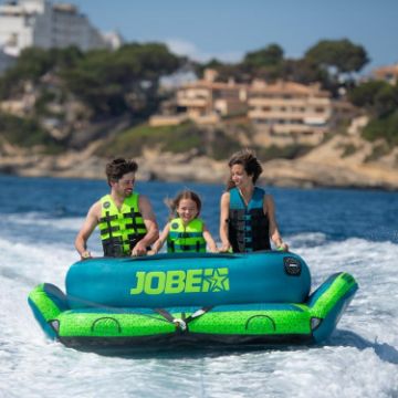 The Jobe Sports Binar 3 Towable Tube Towable Inflatable Arranged On A Superyacht Beach Club Platform