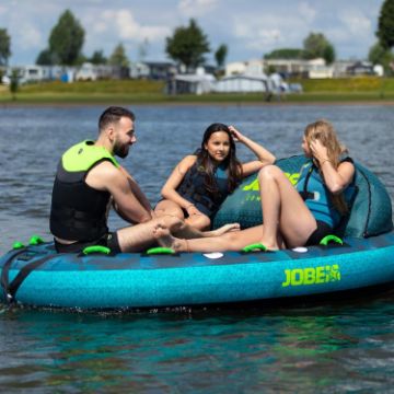 The Jobe Sports Compound 3 Towable Tube Towable Inflatable Arranged On A Superyacht Beach Club Platform