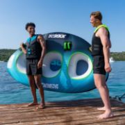The Jobe Sports Rumble 3 Towable Tube Towable Inflatable Arranged On A Superyacht Beach Club Platform
