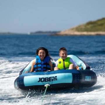 Yacht Crews Quickly And Easily Deploying The Premium Proton 2 Towable Tube Towable Inflatable From The Swim Platform