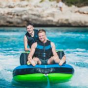 Detailed Close-Up Of The Heavy-Duty Marine Grade Materials And Construction Of The Jobe Sports Swath 2 Towable Tube Towable Inflatable