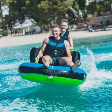 Close-Up Of The Premium Yacht Grade Features Of The Jobe Sports Swath 2 Towable Tube Towable Inflatable