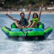 Detailed Close-Up Of The Heavy-Duty Marine Grade Materials And Construction Of The Jobe Sports Binar 2 Towable Tube Towable Inflatable