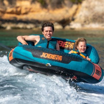 Detailed Close-Up Of The Heavy-Duty Marine Grade Materials And Construction Of The Jobe Sports Proton 2 Towable Tube Towable Inflatable