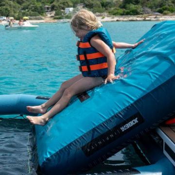 Detailed Close-Up Of The Heavy-Duty Marine Grade Materials And Construction Of The Jobe Sports Switch 2 Towable Tube Towable Inflatable