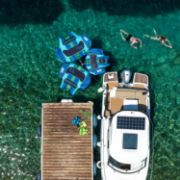 Crew Demonstrating The Compact Footprint And Easy Storage Of The Jobe Sports Airstream 2 Towable Tube Towable Inflatable