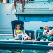 Profile View Showing The Sleek Engineering And Premium Design Of The Jobe Sports Chair Towel Midnight Blue Lounger