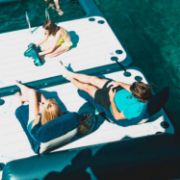 Jobe Sports Chair Towel Midnight Blue Lounger, Premium Marine Water Sports Gear Packed Neatly For Compact Superyacht Storage