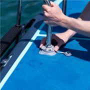 Crew Demonstrating The Compact Footprint And Easy Storage Of The Jobe Sports Infinity Steps Platform Steps
