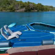 Charter Guests Enjoying The Infinity Island, High-End Water Sports Equipment From Yacht Toys™