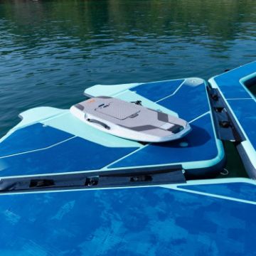 The Jobe Sports Infinity E-Foil Dock Platform Arranged On A Superyacht Beach Club Platform
