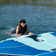 Profile View Showing The Sleek Engineering And Premium Design Of The Jobe Sports Infinity E-Foil Dock Platform