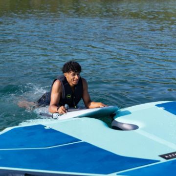 Profile View Showing The Sleek Engineering And Premium Design Of The Jobe Sports Infinity E-Foil Dock Platform