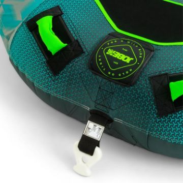 Guests Enjoying The Jobe Sports Hydra 1 Towable Tube On The Ocean, Top Ratings For Speed And Stability. Features A Quick-Connector And Easy Boarding. Low-Profile, Durable, And Ready In Minutes.  3 Year Warranty.