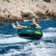 Close-Up Of The Premium Yacht Grade Features Of The Jobe Sports Hotseat 1 Towable Tube Towable Inflatable