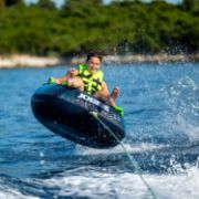 Detailed Close-Up Of The Heavy-Duty Marine Grade Materials And Construction Of The Jobe Sports Rumble 1 Towable Tube Towable Inflatable