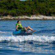 Crew Demonstrating The Compact Footprint And Easy Storage Of The Jobe Sports Rumble 1 Towable Tube Towable Inflatable