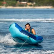 The Jobe Sports Airstream 1 Towable Tube Towable Inflatable Arranged On A Superyacht Beach Club Platform