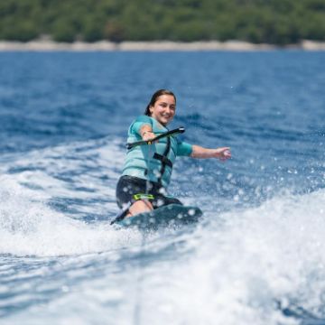 The Jobe Sports Slash Kneeboard Arranged On A Superyacht Beach Club Platform