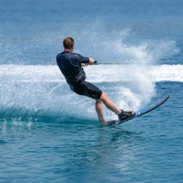 The Jobe Sports Mode Water Skis Arranged On A Superyacht Beach Club Platform