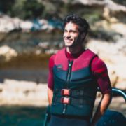Detailed Close-Up Of The Heavy-Duty Marine Grade Materials And Construction Of The Jobe Sports Perth 3/2Mm Shorty Wetsuit