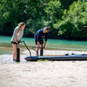 The Jobe Sports Triple Action Sup Pump Arranged On A Superyacht Beach Club Platform