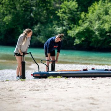 The Jobe Sports Triple Action Sup Pump Arranged On A Superyacht Beach Club Platform