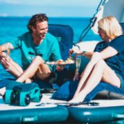 Crew Demonstrating The Compact Footprint And Easy Storage Of The Jobe Sports Core Infinity Lounger Bundle