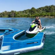 Crew Demonstrating The Compact Footprint And Easy Storage Of The Yacht Toys Oasis Collection Corsica Platform Set