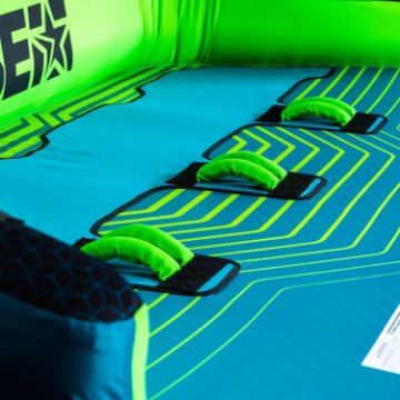 Detailed Close-Up Of The Heavy-Duty Marine Grade Materials And Construction Of The Jobe Sports Binar Towable 4 Towable Tube Towable Inflatable