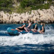 Detailed Close-Up Of The Heavy-Duty Marine Grade Materials And Construction Of The Jobe Sports Chaser Towable 4P Towable Inflatable