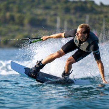 Crew Demonstrating The Compact Footprint And Easy Storage Of The Yacht Toys Core Prolix Wakeboard Bundle