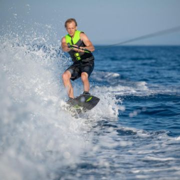 Charter Guests Enjoying The Core Vanity, High-End Water Sports Equipment From Yacht Toys™