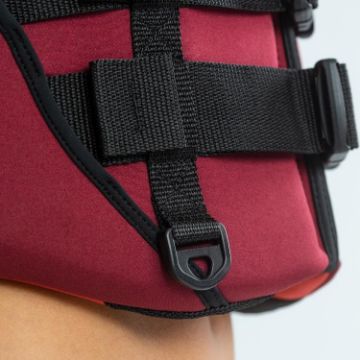 Detailed Close-Up Of The Heavy-Duty Marine Grade Materials And Construction Of The Jobe Sports Womens Neoprene Vest Buoyancy Aid