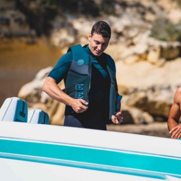Detailed Close-Up Of The Heavy-Duty Marine Grade Materials And Construction Of The Jobe Sports Unisex Neoprene Vest Buoyancy Aid
