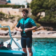 Detailed Close-Up Of The Heavy-Duty Marine Grade Materials And Construction Of The Jobe Sports Unisex Neoprene Vest Buoyancy Aid