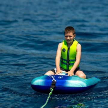 Crew Demonstrating The Compact Footprint And Easy Storage Of The Jobe Sports Kids Neoprene Vest Buoyancy Aid