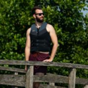 The Jobe Sports Unisex Neoprene Vest Buoyancy Aid Arranged On A Superyacht Beach Club Platform