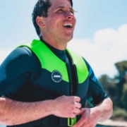The Jobe Sports Unisex Neoprene Vest Buoyancy Aid Arranged On A Superyacht Beach Club Platform
