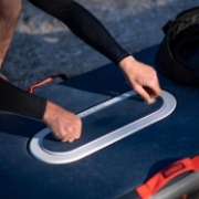 Detailed Close-Up Of The Heavy-Duty Marine Grade Materials And Construction Of The Jobe Sports E-Duna Elite Sup Paddleboard