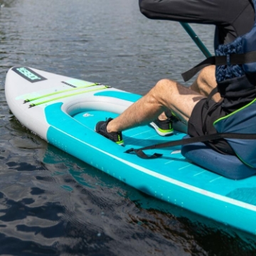 The Jobe Sports Aero Tana Hybrid Sup Paddleboard Arranged On A Superyacht Beach Club Platform