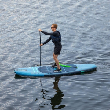 The Jobe Sports Aero Rasa Compact Sup Paddleboard Arranged On A Superyacht Beach Club Platform